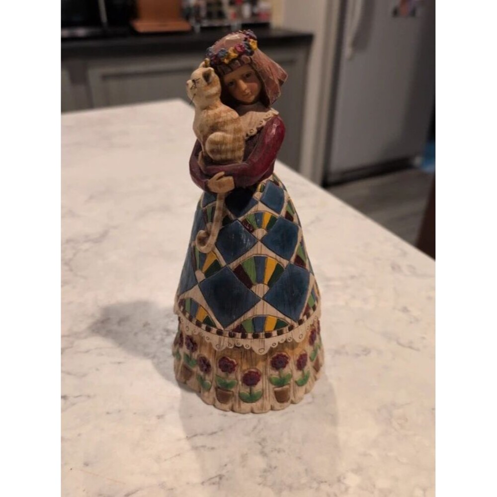 Heartwood Creek figurine lady holding a cat